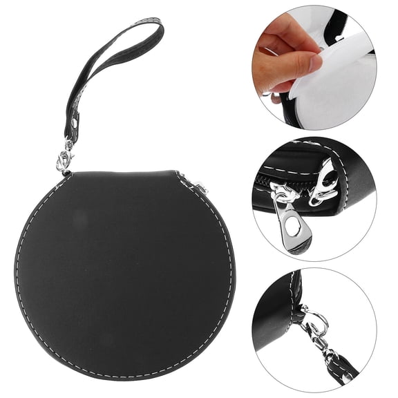 CATIEBYE Portable Black Disc Storage Case with Wear Resistant Pages and Secure Zipper for Cds
