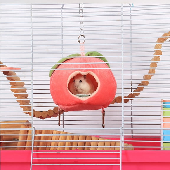 CATIEBYE Red Cotton Winter Warm Hamster Bed Nest for Pet Rest and Exercise