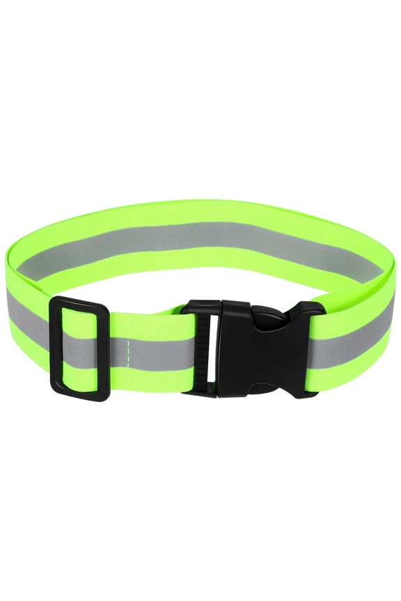 Reflective Safety Belt Fluorescent Green High Visibility Adjustable Waistband for Running Cycling Walking