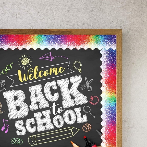 CATIEBYE Multi-Color Decorative Border Paper for Bulletin Boards, Classroom Displays, and Party Decorations