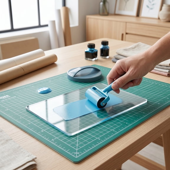 CATIEBYE Reusable Gel Printing Plate Kit with Assorted Colors for Craft Printmaking and Card Making Supplies