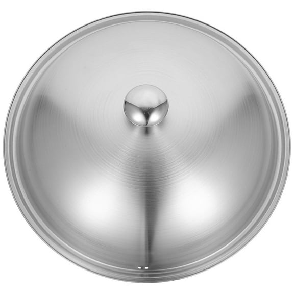CATIEBYE Plated Silver Stainless Steel Pot Lid for Stockpot Wok and Steamer with Safety Handle
