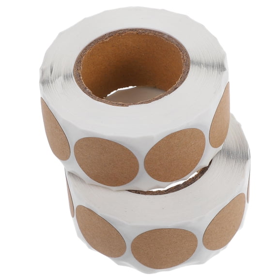 CATIEBYE Khaki Round Paper Baking Stickers with Strong Permanent Adhesive for Crafts and Packaging Projects