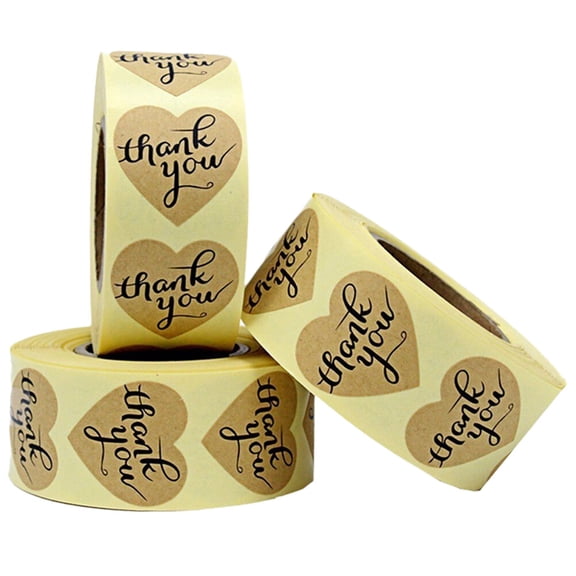 CATIEBYE Self-Adhesive T You Stickers Light Brown for Tsgiving 500Sheets