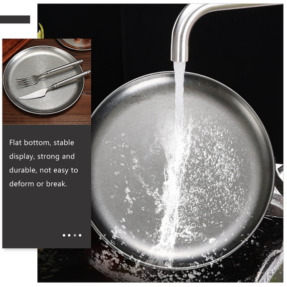 CATIEBYE Stainless Steel Snack Plate Serving Meat Retro Design 1Pack