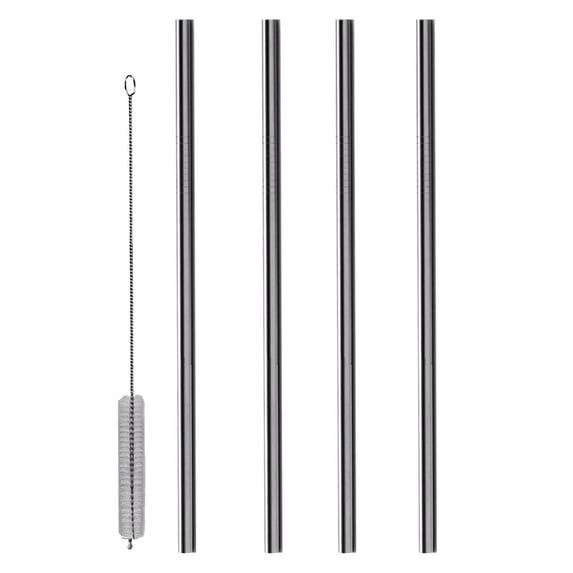 CATIEBYE 1 Reusable Metal Straw Stainless Steel Drinking Straws Easy to Clean Silver