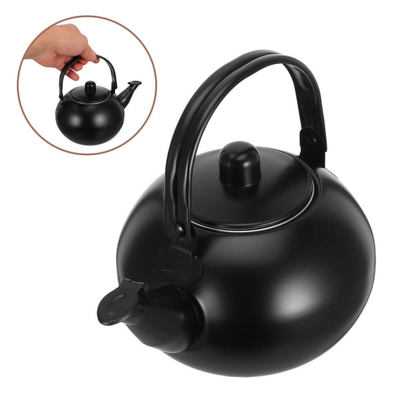 CATIEBYE Stylish Tea Pot Stovetop Black Stainless Steel Kitchenware 1Set