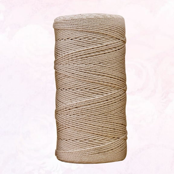 CATIEBYE Cotton Cord 1 Piece Beige 20000x0.3cm for Tapestry Weaving, Wall Hangings, Bags, and Craft Projects