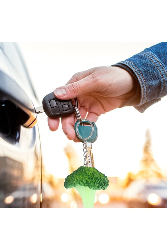 Mini Broccoli Keychain Pendant for Keys and Bags, Cute Tiny Hanging Charm, 1 Set