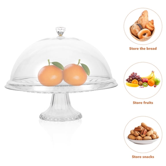 CATIEBYE Clear Cake Stand with Dome Lid for Wedding Party Dessert Display