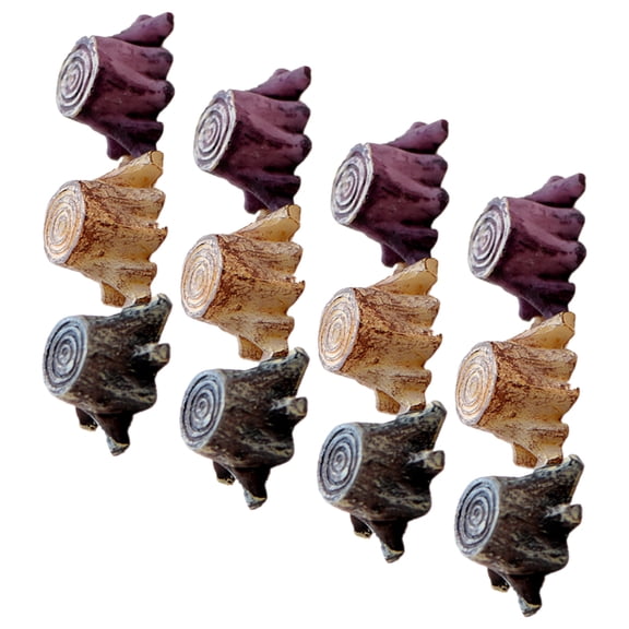CATIEBYE Mini Garden Ornament Random Color 12Pcs 0.6X0.4X0.4In Resin Tree Stump