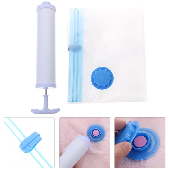 CATIEBYE Vacuum Travel Bags with Pump 5Pcs in 1 Set Assorted Color 40x50cm for Clothes Quilts and Sheets