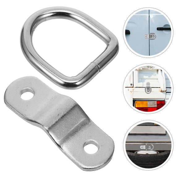 CATIEBYE Versatile Plated Silver D Ring Trailer Tie Down Anchor Heavy Duty Steel Material