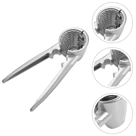 CATIEBYE Walnut Sheller Nut Crusher Ergonomic Design Silver 1Set