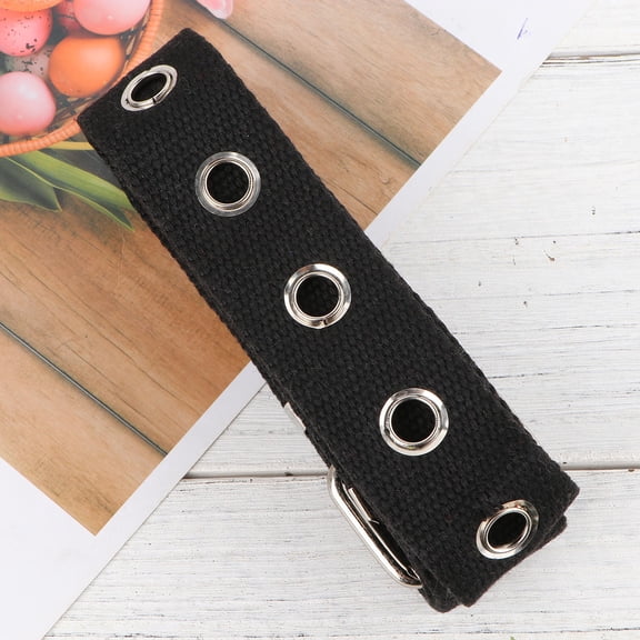 CATIEBYE Women 1Pcs Black Nylon Canvas Wide Waist Belt For Jeans Breathable