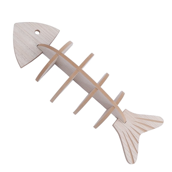 CATIEBYE Wooden Fishbone Wall Shelf Khaki Coastal Display Shelf Nautical Organizer for Bathroom Wall