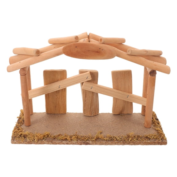CATIEBYE Wooden Nativity Manger Ornament for Christmas Desktop Indoor Display