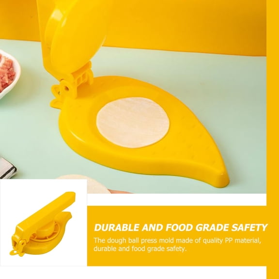 CATIEBYE Yellow Plastic Dumpling Wrapper Maker Mold for Wonton and Dough Pressing At Home