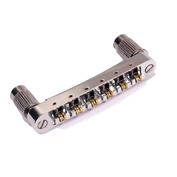 CATIEBYE Guitar Roller Saddle Bridge in Chrome Finish Zinc Alloy Sturdy Sound Quality