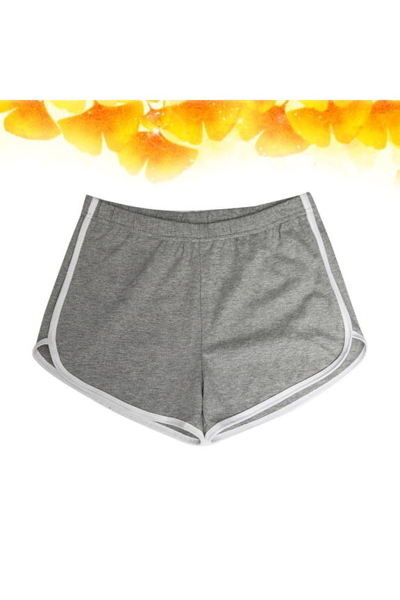 Women's Running Shorts Cotton Sports Shorts Grey Lightweight Breathable 1 Piece