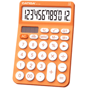 CATIGA 12 Digit Desktop Calculator with Large LCD Display, Round Design Big Button, Dual Power, Standard Function for Office, Home, School, SD-1292