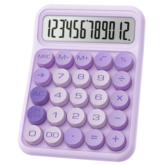 CATIGA 12-Digit Mechanical Switch Calculator with Large Keys, Purple