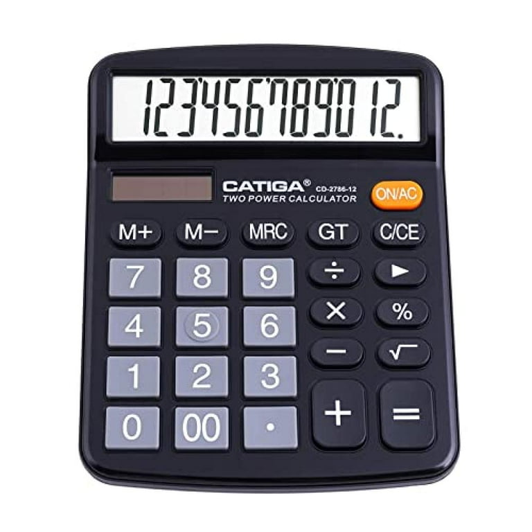 CATIGA 12 Digits Desktop Calculator with Large LCD Display and