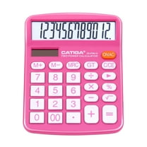 CATIGA CD-2786 Metal Desktop Calculator 12 Digit w/ Extra Large Display Standard Function (Pink)