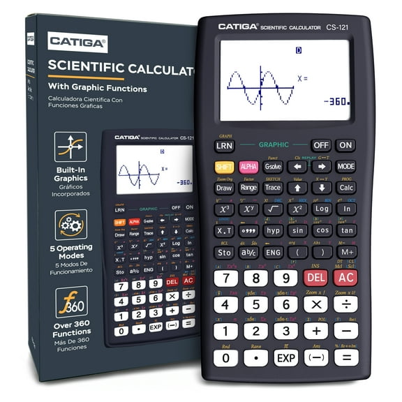 CATIGA CS-121 Scientific Calculator with Graphic Functions and Multiple Modes (Black)