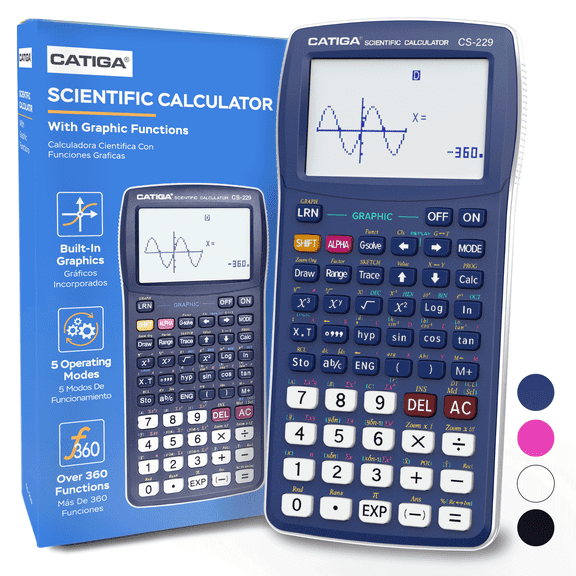 CATIGA CS-229 Electronics Scientific Calculator with Graphic Functions, Blue
