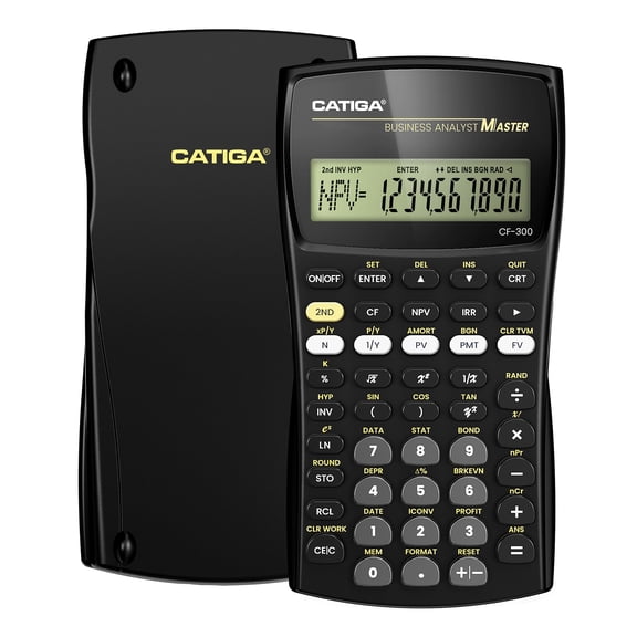 CATIGA CF-300 Financial Calculator with TVM, IRR, NPV, Cash Flow & Amortization, 10-Digit LCD for Finance, Accounting & Real Estate