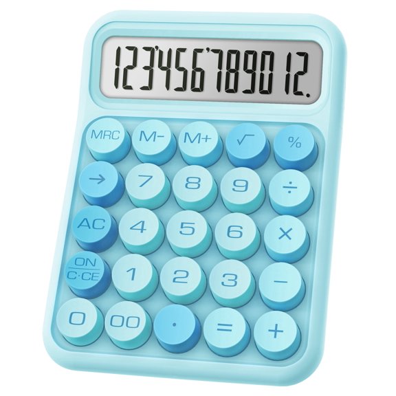 CATIGA 12-Digit Mechanical Switch Calculator with Large Keys, Blue