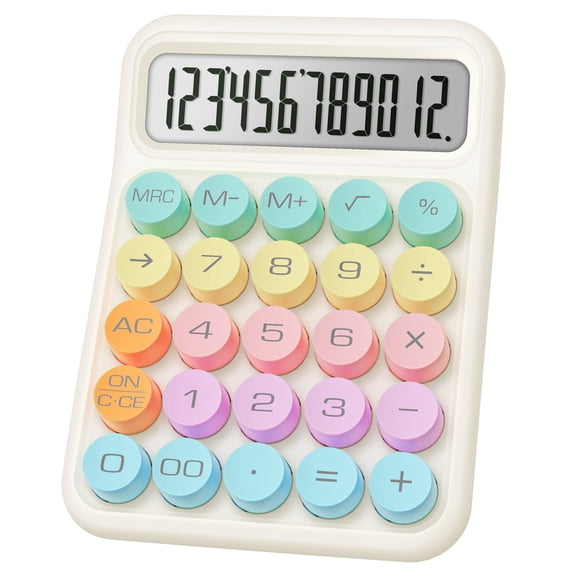 CATIGA 12-Digit Mechanical Switch Calculator with Large Keys, Pastel