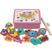 CATLERIO Kids Children Toy Wooden Magnetic Fishing Game Educational Toys Fish Games