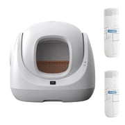CATLINK 70L Automatic Litter Box for Multiple Cats, Low Entry,for kittens and senior cats, Odor ControlLitter Bags Set
