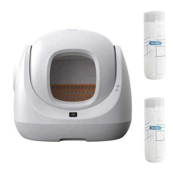 CATLINK 70L Automatic Litter Box for Multiple Cats, Low Entry,for kittens and senior cats, Odor Control(Litter Bags Set)