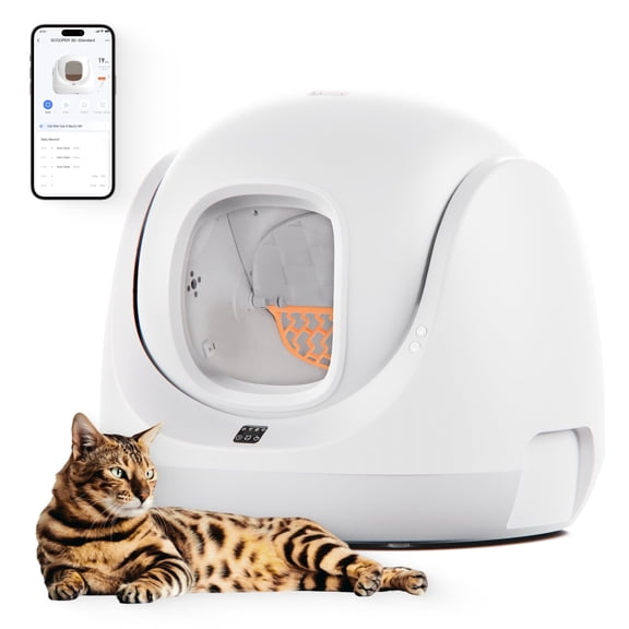 CATLINK 70L Automatic Litter Box for Multiple Cats, Low Entry,for kittens and senior cats, Odor Control