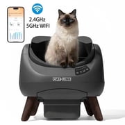 CATLINK Extra Large Automatic Self-Cleaning Cat Litter Box with Waste Bags, 5GHz & 2.4GHz Wifi Connect, Single Cat Best Choice, Grey