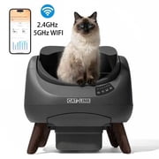 CATLINK Extra Large Automatic Self-Cleaning Cat Litter Box with Waste Bags, 5GHz & 2.4GHz Wifi Connect, Single Cat Best Choice, Grey