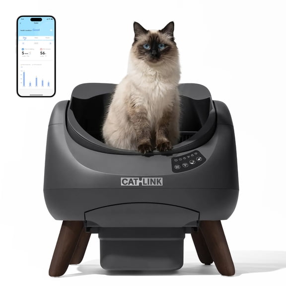 CATLINK OPEN X Smart Self-Cleaning Cat Litter Box, 5GHz Wi-Fi, 65L Open-Air Design, 15 Days Hands-Free, Health Monitor, Odor-Free