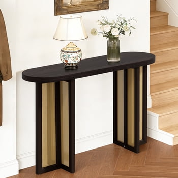 CATLK 47.8" Long Console Table - Farmhouse Wood Entryway Table Behind Couch, Narrow Accent Table for Entryway & Living Room, Espresso