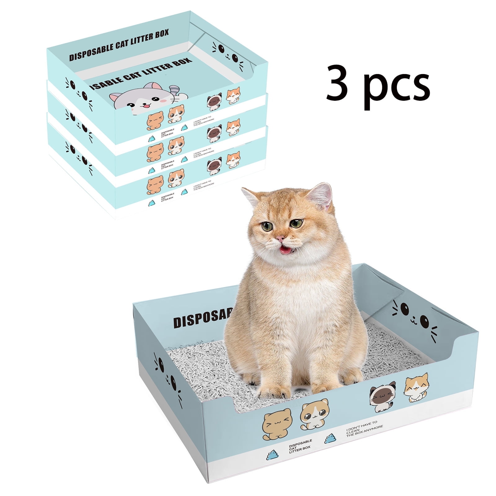 CATLK Disposable Litter Box,Cat Travel Litter Box,Suitable for Cats of