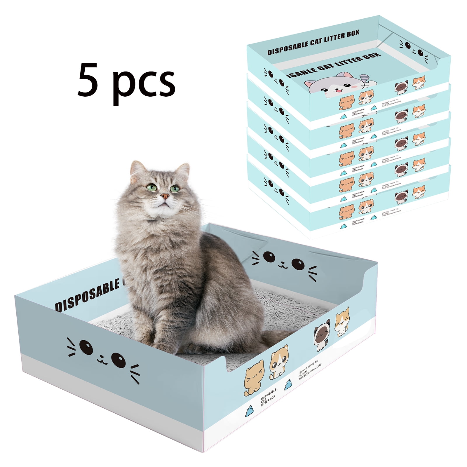 CATLK Disposable Litter Box,Cat Travel Litter Box,Suitable for Cats of