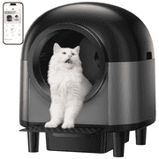 CATLK Automatic Cat Litter Box: 100L Extra Large Self Cleaning Litter Box for Multiple Cats -WiFi APP Control, Black