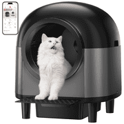 CATLK Automatic Cat Litter Box: 100L Extra Large Self Cleaning Litter Box for Multiple Cats -WiFi APP Control, Black