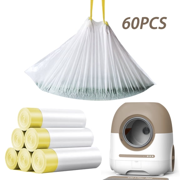 CATLK Garbage Bag for  Self Cleaning Litter Box, Strong and Durable, Convenient for Disposal 60PCS