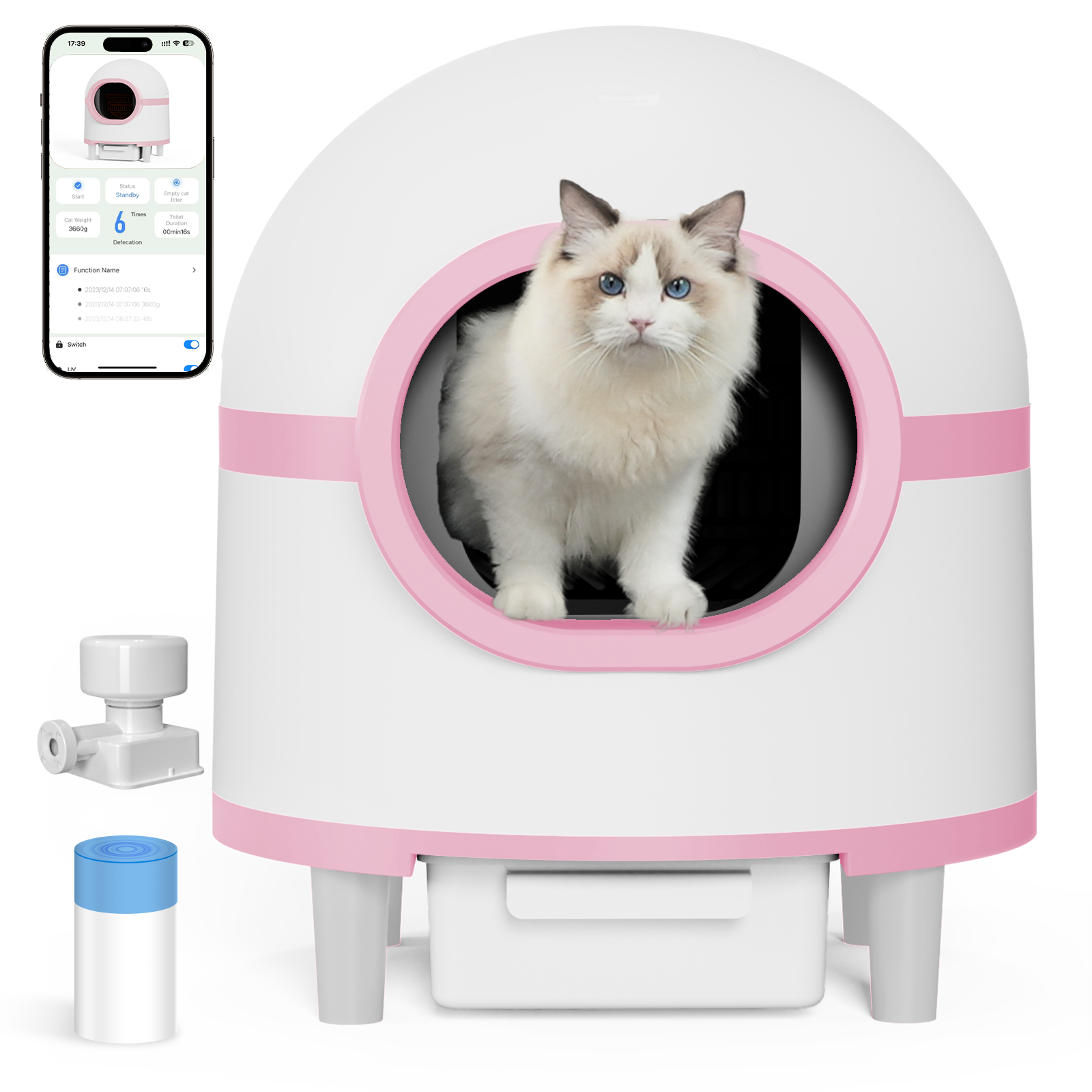 Omega Paw Roll 'N Clean Self Cleaning Cat Litter Box, Large