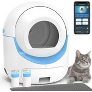 CATLK Self Cleaning Litter Box for Multiple Cats,Automatic Litter Box,65L Large Space+10L Waste Drawer,with Trash Bag 40 Pcs