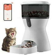 CATLK Automatic Cat Feeders, 4L Timed Cat Dry Food Dispenser, Dual Power Supply, Voice Recording, Anti-Clog Design, 2.4G Wi-Fi Programmable Cat Food Dispenser for Cats and Small Dogs