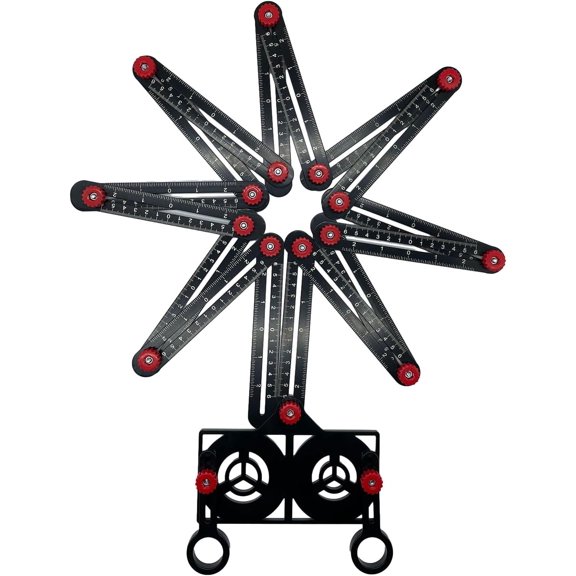 CATPAN 16 Fold Multi Angle Measuring Tool,16-Sided Ceramic Tile Opening Locator Angle Measurement,Tile Holes Measure Ruler with Holes Positioning Apertures,Suitable for woodworking, brick, tile etc